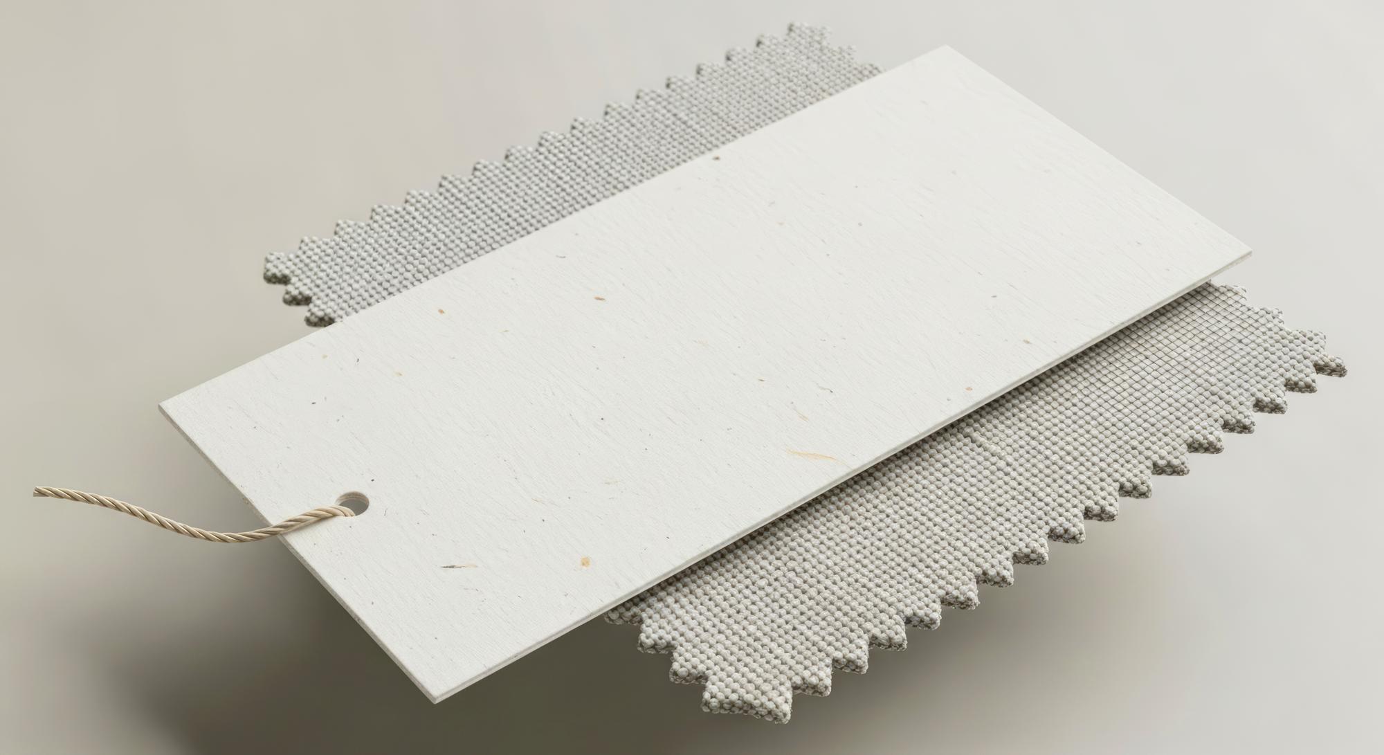 packaged embroidered sample on luxury card